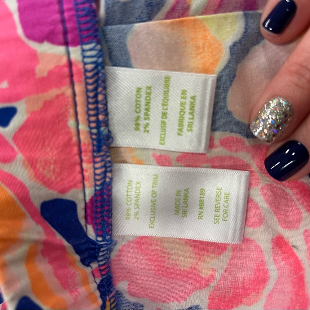 Lilly Pulitzer Pink and Blue Patterned Women Shorts - Picture 2 of 4